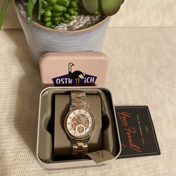 ✨🆕✨Brand New Fossil Automatic Two-Tone Stainless Steel Watch - Picture 1 of 7